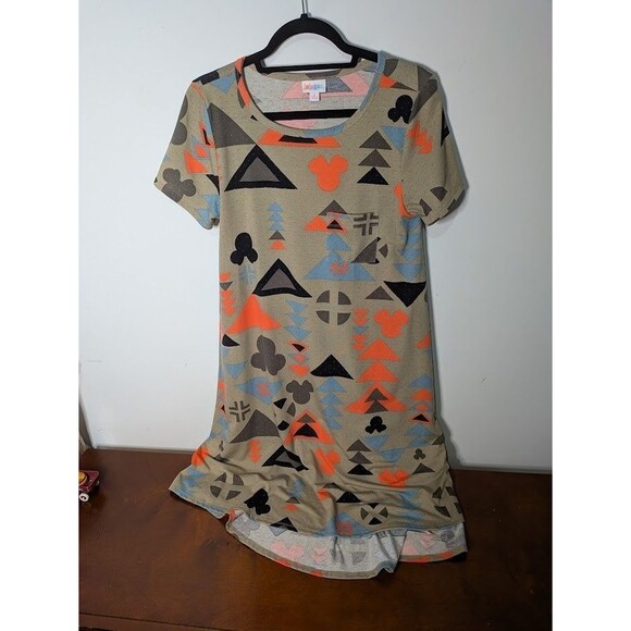 LulaRoe Disney Carly Swing Dress SZ S Mickey Mouse Silhouettes Chest SZ 36" EUC - Picture 1 of 5